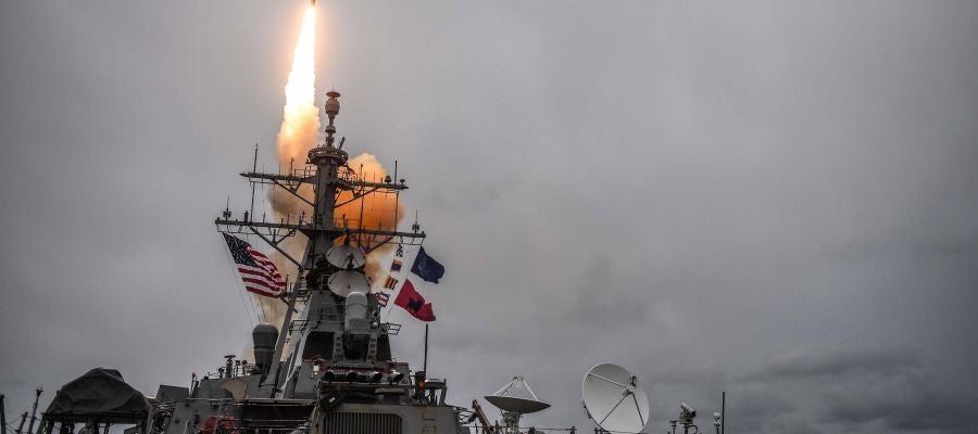 Fotografía de uno de los misiles lanzado por EEUU contra Siria Fotografía de uno de los misiles lanzado por EEUU contra Siria