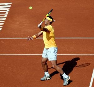 Rafa Nadal en un partido en el Conde Godó Rafa Nadal en un partido en el Conde Godó