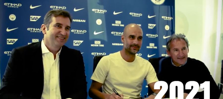 Guardiola firma su contrato hasta 2021 Guardiola firma su contrato hasta 2021