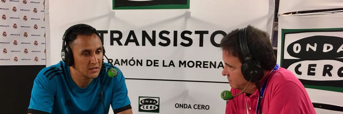 Keylor Navas junto a José Ramón de La Morena en El Transistor Keylor Navas junto a José Ramón de La Morena en El Transistor