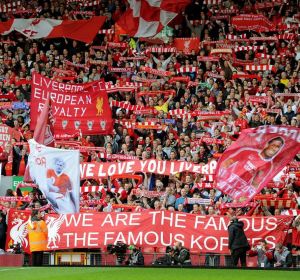 La afición del Liverpool. La afición del Liverpool.