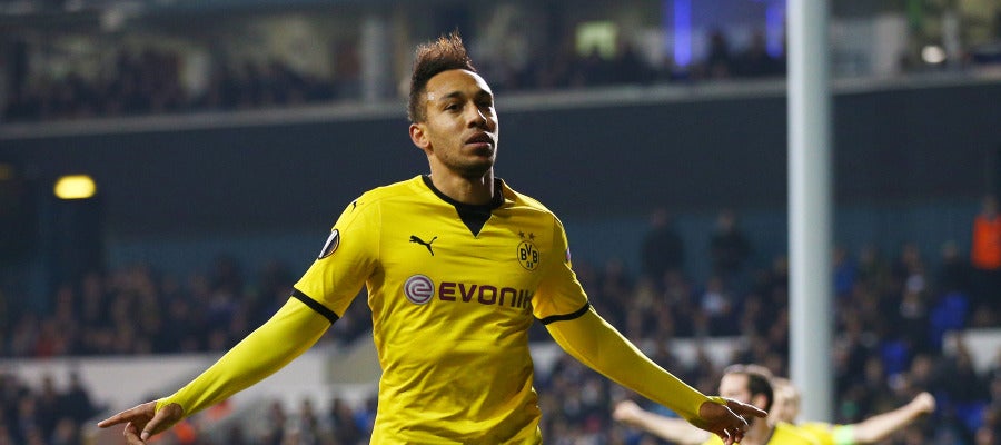 Aubameyang celebra un gol con el Borussia Dortmund Aubameyang celebra un gol con el Borussia Dortmund