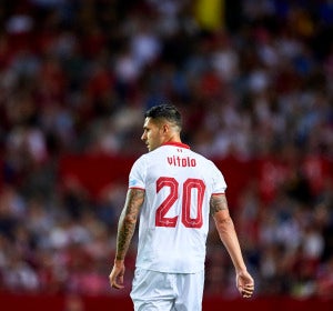Vitolo, durante un partido con el Sevilla Vitolo, durante un partido con el Sevilla