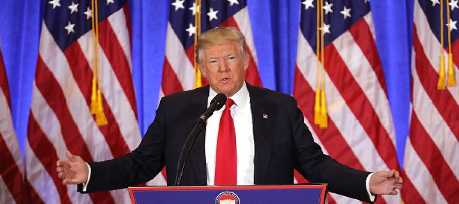Donald Trump durante la rueda de prensa Donald Trump durante la rueda de prensa