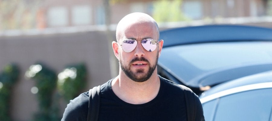 Pepe Reina, a su llegada a Las Rozas Pepe Reina, a su llegada a Las Rozas