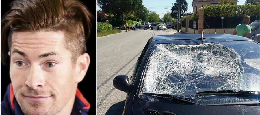 El piloto Nicky Hayden y el aspecto de cómo quedó el vehículo que le atropelló en Italia El piloto Nicky Hayden y el aspecto de cómo quedó el vehículo que le atropelló en Italia