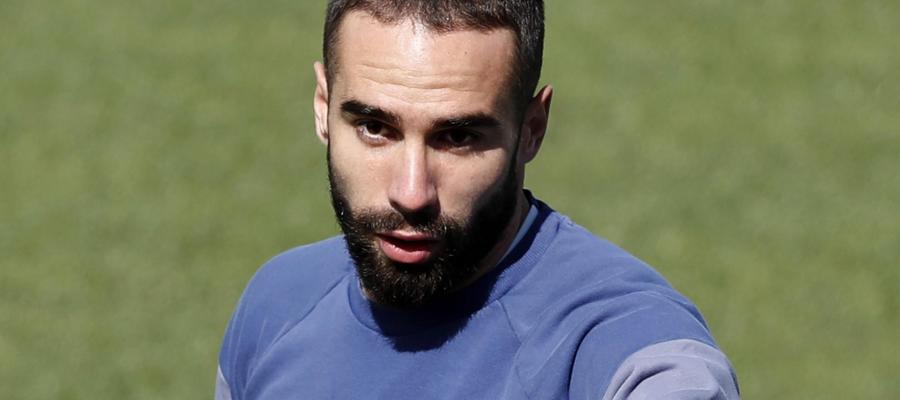 Dani Carvajal, en un entrenamiento con el Real Madrid Dani Carvajal, en un entrenamiento con el Real Madrid