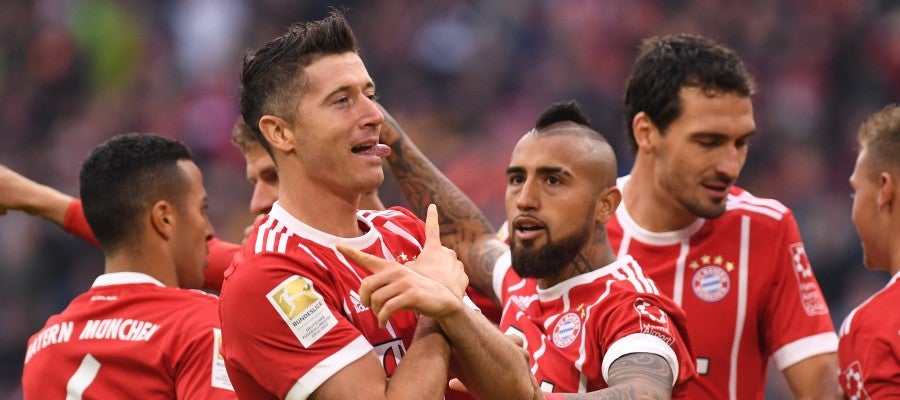 Lewandowski celebra uno de sus goles con el Bayern de Múnich Lewandowski celebra uno de sus goles con el Bayern de Múnich
