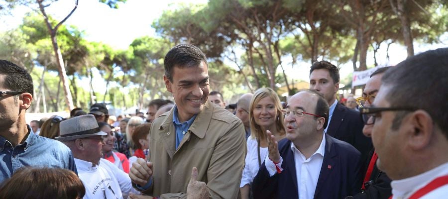 Pedro Sánchez en un acto en Cataluña Pedro Sánchez en un acto en Cataluña