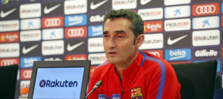 Ernesto Valverde, durante la rueda de prensa Ernesto Valverde, durante la rueda de prensa