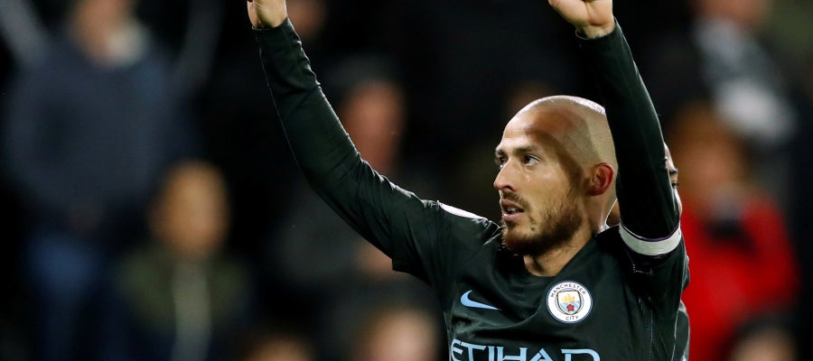 Silva celebra un gol con el Manchester City Silva celebra un gol con el Manchester City