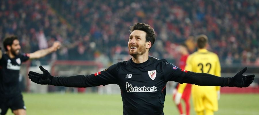 Aduriz celebra un gol ante el Spartak de Moscú Aduriz celebra un gol ante el Spartak de Moscú