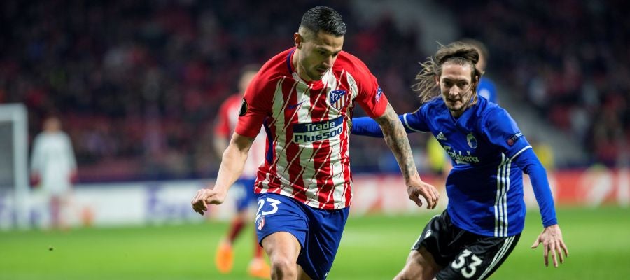 Vitolo, durante el partido contra el Copenhague Vitolo, durante el partido contra el Copenhague