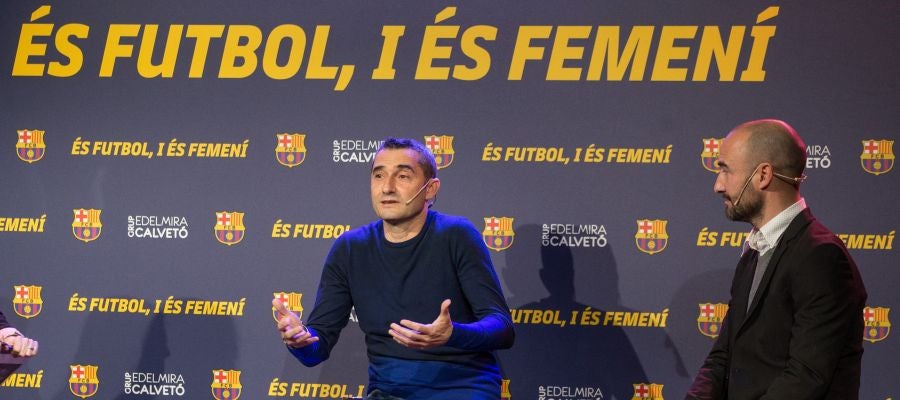 Ernesto Valverde, durante la jornada monográfica dedicada al deporte femenino Ernesto Valverde, durante la jornada monográfica dedicada al deporte femenino
