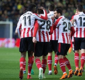 Los jugadores del Athletic celebran un gol ante el Villarreal Los jugadores del Athletic celebran un gol ante el Villarreal