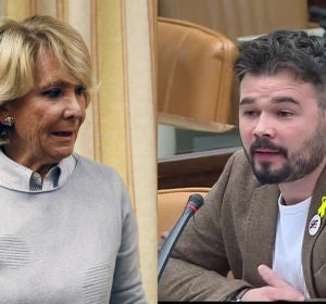 Esperanza Aguirre y Gabriel Rufián en el Congreso Esperanza Aguirre y Gabriel Rufián en el Congreso