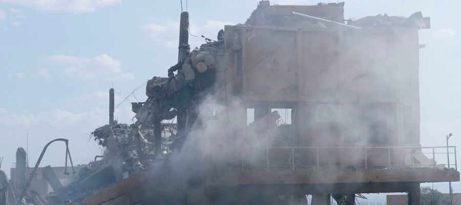 Imagen de un edificio tras los bombardeos en Siria Imagen de un edificio tras los bombardeos en Siria