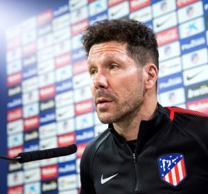 Simeone, en sala de prensa Simeone, en sala de prensa