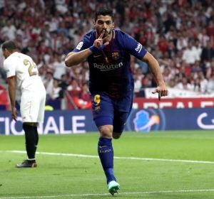 Luis Suárez celebrando el gol Luis Suárez celebrando el gol