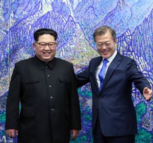El presidente de Corea del Sur, Moon Jae-in, y el líder norcoreano, Kim Jong-un El presidente de Corea del Sur, Moon Jae-in, y el líder norcoreano, Kim Jong-un