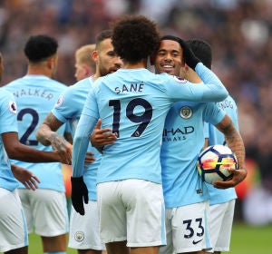 El Manchester City celebrando un gol El Manchester City celebrando un gol