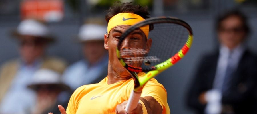Rafa Nadal, en acción ante Gael Monfils Rafa Nadal, en acción ante Gael Monfils