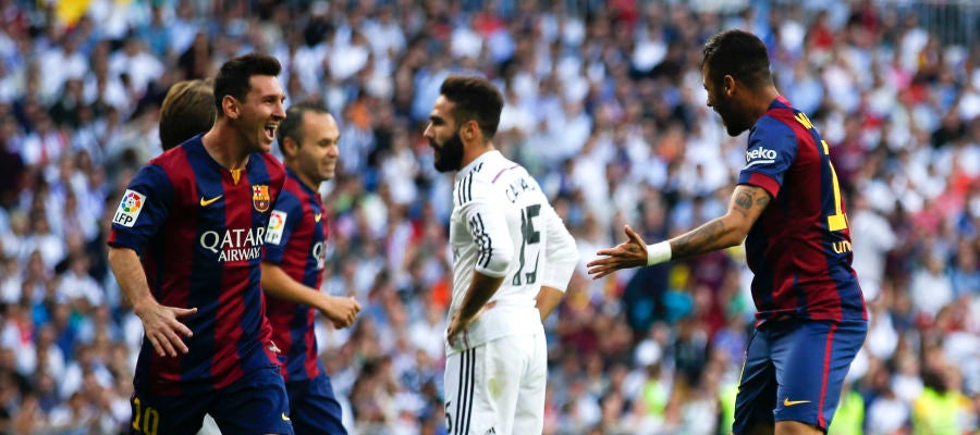 Messi y Neymar celebran un gol contra el Real Madrid Messi y Neymar celebran un gol contra el Real Madrid