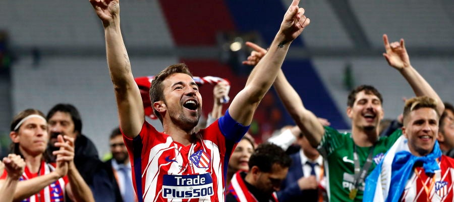 Gabi celebra con la afición el título de la Europa League Gabi celebra con la afición el título de la Europa League