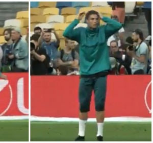 Ronaldo en el momento en el que disparó Ronaldo en el momento en el que disparó
