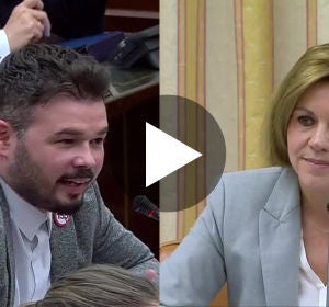 Rifirrafe entre Gabriel Rufián y Dolores de Cospedal en el Congreso Rifirrafe entre Gabriel Rufián y Dolores de Cospedal en el Congreso