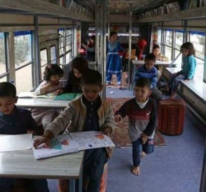 Autobús de los libros en Kabul Autobús de los libros en Kabul