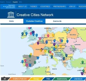 Mapa de la Red de Ciudades Creativas de la UNESCO Mapa de la Red de Ciudades Creativas de la UNESCO