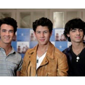 Jonas Brothers en rueda de prensa el pasado sábado