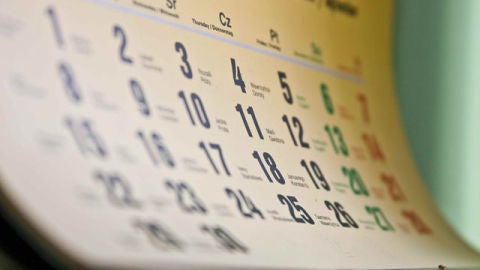 Una hoja de calendario