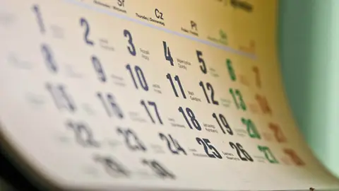 Una hoja de calendario Una hoja de calendario