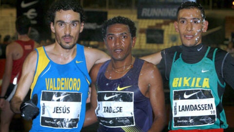 Tadese, Lamdassem y Jes&uacute;s Espa&ntilde;a tras correr la San Silvestre Vallecana 2010