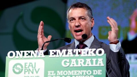 El presidente del PNV, &Iacute;&ntilde;igo Urkullu, durante el acto de inicio de la campa&ntilde;a electoral