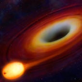 Una estrella del tamaño del Sol cae en un agujero negro 