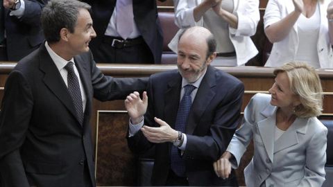 Rubalcaba y Salgado felicitan a Zapatero