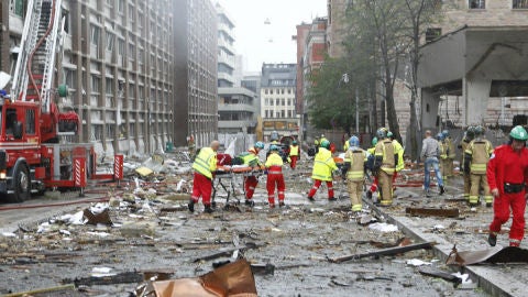 Los bomberos y servicios sanitarios en Oslo