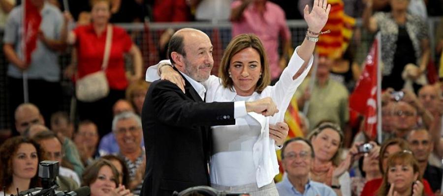 Rubalcaba saluda junto a Chacón Rubalcaba saluda junto a Chacón