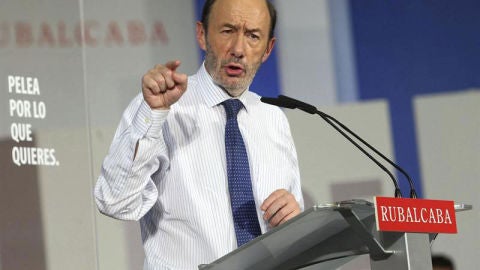 Alfredo P&eacute;rez Rubalcaba, en un mitin
