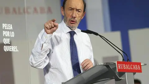 Alfredo Pérez Rubalcaba, en un mitin Alfredo Pérez Rubalcaba, en un mitin