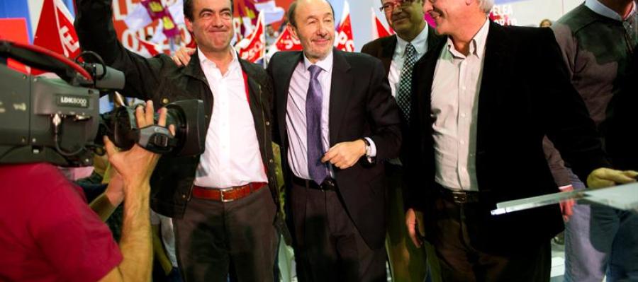 José Bono con Rubalcaba en un mítin en Toledo José Bono con Rubalcaba en un mítin en Toledo