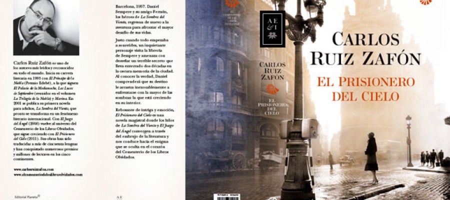 Portada de 'El prisionero del Cielo' de Carlos Ruiz Zafón Portada de 'El prisionero del Cielo' de Carlos Ruiz Zafón