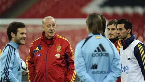 Vicente del Bosque en un entrenamiento de la selección española Vicente del Bosque en un entrenamiento de la selección española