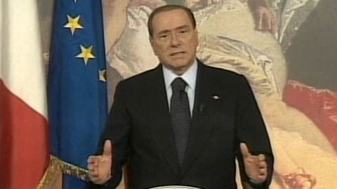 Silvio Berlusconi, en una comparecencia p&uacute;blica