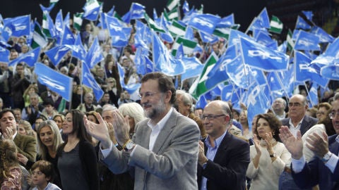 Mariano Rajoy en un mitin del Partido Popular