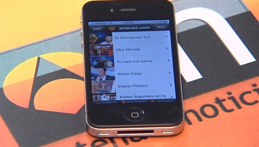La aplicación de Antena 3, en un iPhone