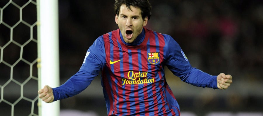 Leo Messi celebra el primer gol de la final del Mundialito ante el Santos Leo Messi celebra el primer gol de la final del Mundialito ante el Santos